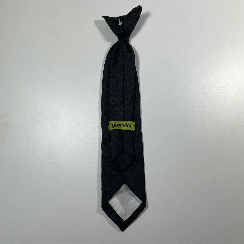 GreenDog black Textured Clip On Tie